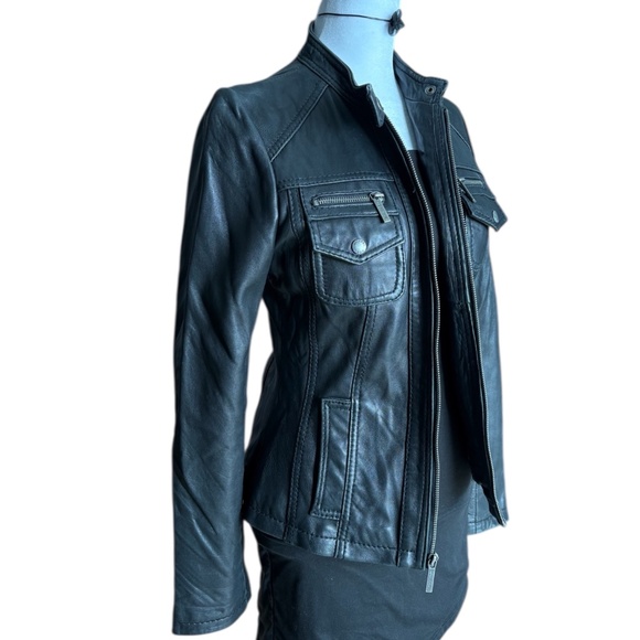 Michael Kors Black Leather Moto Jacket | Size XS | Jet Set Moto Collection - Picture 1 of 11